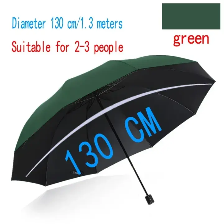 130CM de gran tamaño plegable a prueba de viento impermeable grande sol lluvia paraguas viaje uso familiar - 1