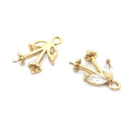 Colgante de Abalorio de Cuentas de Medio Agujero de Oro 18K Material de Metal de China - details 90