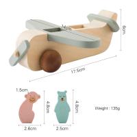 Bloques de construcción de madera Montessori para bebé, juguetes de avión, modelo tripulado, adorno de madera, juguetes - details 5
