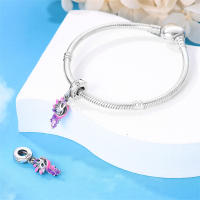 Encantos de Plumas de Plata Esterlina S925 para Mujeres Regalo de Joyería Fina para Cumpleaños Ajustables a Pulseras Originales de 3mm DIY con Zirconia - details 23
