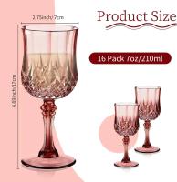 Copas de plástico dorado de 7oz, cristalería para bodas, copas de agua de cristal, copas de champán (16, oro rosa) - details 2