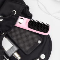 Plancha de pelo portátil, plancha de pelo inalámbrica, pantalla Digital, peine alisador de pelo, 3 temperaturas ajustables para viajes en casa - details 2