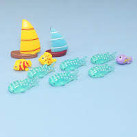 Figura de tiburón azul manchado para decoración del hogar, modelo de ballena, pez dorado, Animal marino, Océano, pequeño, adorno de escritorio en miniatura, 1 a 10 piezas - details 5