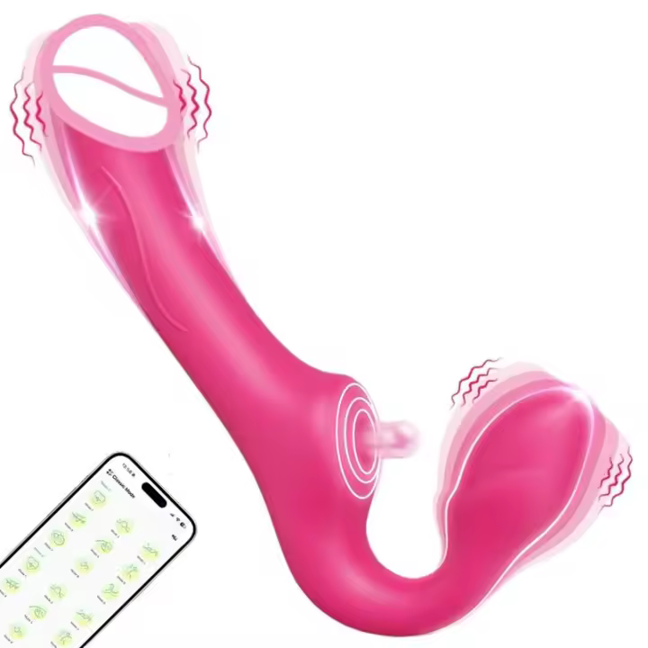 Embalaje privado Sexy Wireless 3 en 1 Dildo Vibrador Vibradores de doble punta para lesbianas G-Spot Dildos Parejas Masturbador femenino Adultos Juguete 18+ - 1