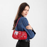 Bolsa de axilas de mezclilla estrella nueva tendencia de moda diseño de nicho bolsa de media luna bolso de lona bolsa de cadena - details 7