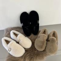 Mocasines planos de piel para mujer, zapatos cortos de felpa, cálidos, de algodón, informales, para caminar, de diseñador, nueva tendencia, Invierno - details 3