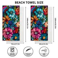 Toalla de baño de secado rápido, toalla de playa de gran tamaño, toalla de piscina absorbente de gran tamaño, manta de microfibra suave portátil para exteriores - details 0