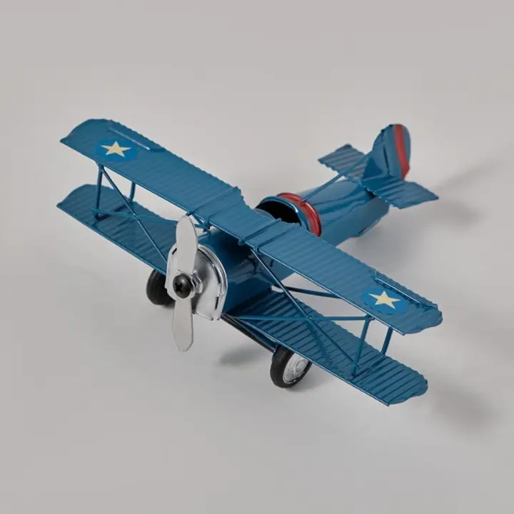 Modelo de avión Vintage de hierro Retro, colección de artesanías, adornos de aviones, modelos de avión de Metal delicados en miniatura, decoración del hogar - 1