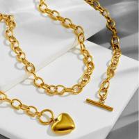Collar de Corazón de Acero Inoxidable Cadena de Clavícula Gruesa Joyería Única para Mujeres - details 2