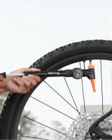 WEST BIKING-bomba de aire portátil para bicicleta, Inflador de neumáticos con válvula Schrader Presta, manómetro preciso, 120PSI, aleación de aluminio - details 8