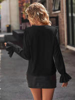 Camisa elegante de oficina para mujer, Top de manga larga con cuello en V y un solo pecho, color rojo y rosa, 2024 - details 24
