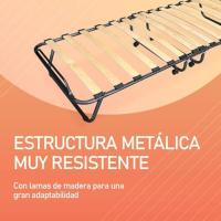 Cama Plegable Práctica y Funcional 80 x 190 cm con Almohada Estructura de Metal con 4 Ruedas - details 4