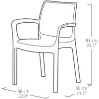 Interior y Exterior con reposabrazos Ideal para Jardines y terrazas, apilable, Resina con Acabado de ratán - details 5