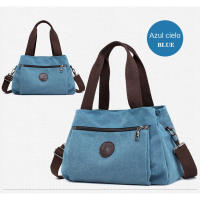Bolso de lona para mujer, bolso de hombro informal para mujer, bolso de mensajero portátil de Color sólido que combina con todo - details 10