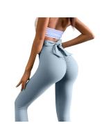 Pantalones de yoga nude sin costuras para mujer, ropa de fitness y deportes, lifting de cadera, melocotón, pajarita, sólido - details 11