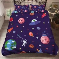 Juego de funda nórdica de dibujos animados para niños, ropa de cama con estampado de astronauta, tamaño King y Queen - details 4