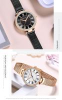 Reloj de Pulsera de Acero Inoxidable con Malla de Milanesa Reloj de Cuarzo Japonés Impermeable para Mujeres Regalo Elegante - details 13