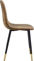 Juego de 4 sillas giratorias de ante para comedor con asiento acolchado, sillas de diseño para salón o cocina, con patas de metal negro, marrón - details 31