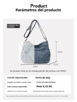 Bolso de Hombro Oblicuo de Cuero Suave Diseño Gráfico Lining de Poliéster Exterior de Denim - details 6