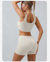 Traje de Fitness para Mujeres Ropa Deportiva de Yoga Pantalones Leggings Sujetador Deportivo Traje de Cintura Alta Shorts para Entrenamiento con Secado Rápido Material de Nylon - details 16