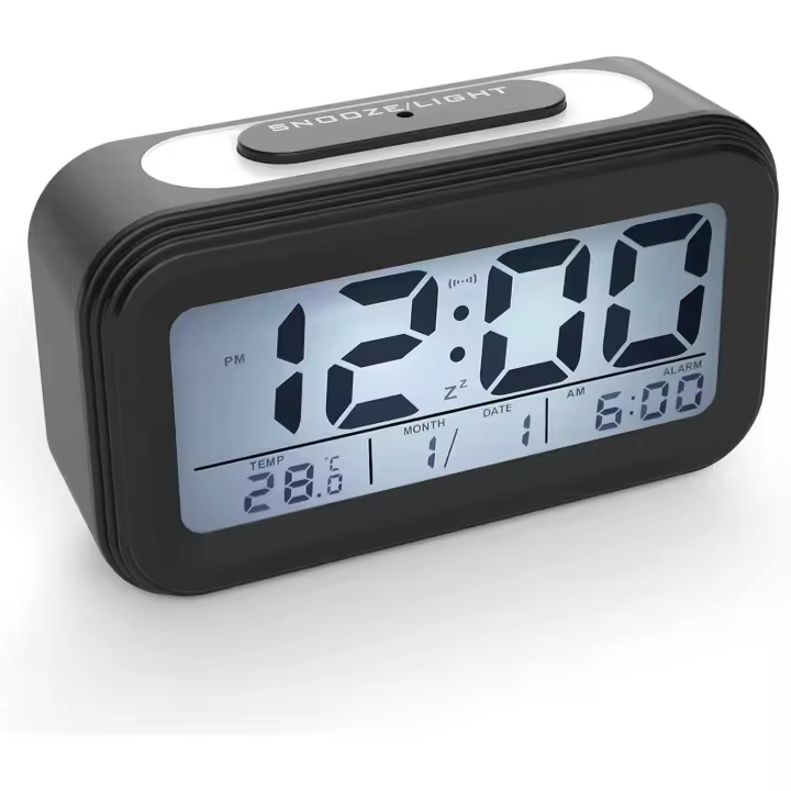 Despertador Digital, Alarma Reloj Despertador Pilas para Infantil Niño Adulto, Despertador de viaje Silencioso con Pantalla LED Calendario Temperatura Función Snooze Luz Nocturna - 1