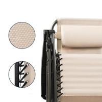 2x Tumbonas Sillas Plegables Piscina Jardín Reposabebidas Beige con Mesita de TLV, detalles.