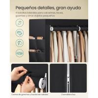 Armario Plegable de Tela 4 Barras, 4 Bolsillos Laterales, Almacenamiento, Negro RYG094B02 - details 13