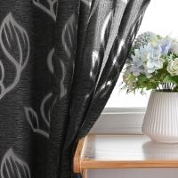 Tratamiento de ventana, cortina transparente con patrón de hojas de gasa, cortinas de ventana románticas elegantes, cortina de tul suave de estilo Pastoral para dormitorio - details 7