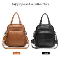 Bolso Retro de cuero que combina con todo, mochila informal impermeable, bolso de mano de cuero para mujer y Niña - details 3
