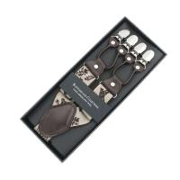 Tirante de cuero de moda de 35 mm de ancho con 6 clips, tirante retro casual para hombre, cinturón, regalo para padre/esposo - details 4