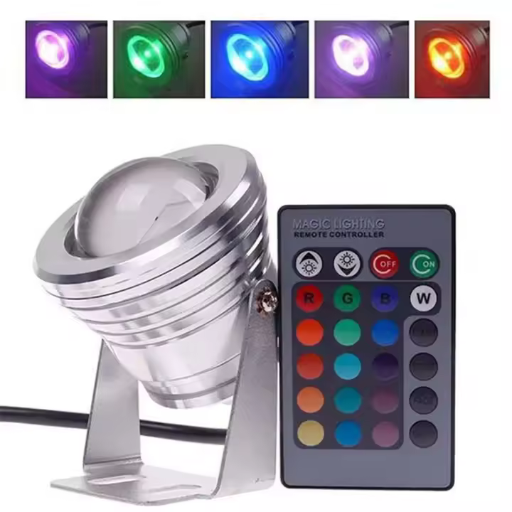 Luz de Punto LED RGB Bajo el Agua Lámpara de Piso para Piscina, Decoración de Fontana al Aire Libre, 10W, DC12V - 1