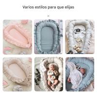 Cuna Nido Bebé Recién Nacido 100% Algodón Fácil de Lavar y Transpirable - Cuna Portátil Para Bebé 85x50cm Alfombra de Juego Plegable para Bebés - details 2