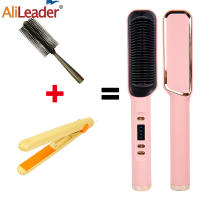 Peine caliente 3 en 1 para peinar el cabello, alisador y rizador profesional, peine eléctrico de calentamiento rápido - details 12