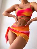 Microbikini Bandage para mujer, traje de baño Sexy para mujer, conjunto de Bikini Tie Dye, traje de baño de 3 piezas para mujer 2023 - details 12