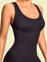 Conjunto de 2 fajas moldeadoras sin costuras para mujer, con escote cuadrado sin costuras para entrenar la cintura y un diseño que esculpe el cuerpo y se extiende hasta las rodillas. - details 2