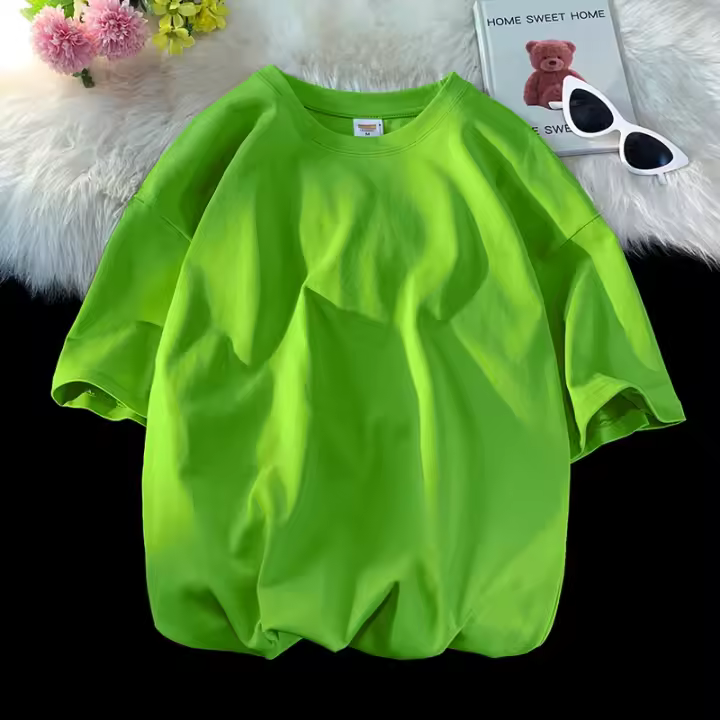 Camiseta holgada de manga corta para hombre, camisa de cuello redondo de talla grande, algodón, estilo hip-hop, 5XL - 1