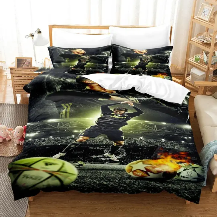 Conjunto de Ropa de Cama de Fútbol Estrella CR7 Tamaño de Cama Twin Funda de Almohada - 1