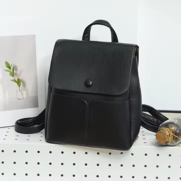 Mochila de cuero suave de gran capacidad para mujer 2025 moda tendencia bolso moda versátil mochila de viaje marea - 1