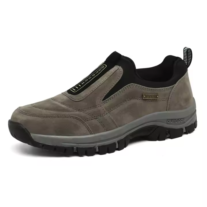 Zapatos de senderismo de marca para hombre, zapatos de Trekking al aire libre de cuero de ante, zapatillas de entrenamiento ligeras antideslizantes, zapatos de escalada para caminar - 1