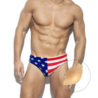 Jessborn calzoncillos de natación para hombre, pantalones de surf de playa con estampado de bandera de los Estados Unidos, cintura baja, sexy, primavera caliente - details 0