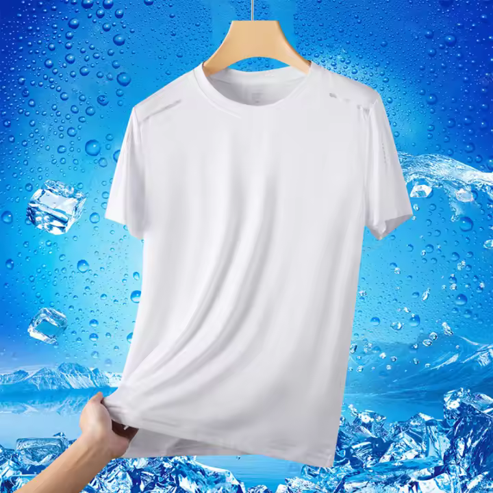 Camiseta De Verano Para Hombre Con Mangas Cortas Y Transpirable Deporte Ligera Y Rápida De Secado Con Red Elástica Y Sensación Fría - 1