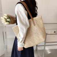 Bolso de ratán tejido para mujer, bolsa de hombro de gran capacidad para vacaciones en la playa, informal, a la moda - details 13