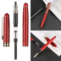 Pluma estilográfica de bambú, pluma de Metal con Clip, recargas de tinta, caligrafía, caoba, regalo - details 1