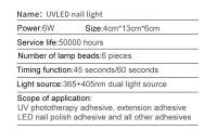 Secador de Uñas Portátil 6W Mini Lámpara de Manicura UV con 6 LEDs Herramienta de Curación de Gel para Uñas Secado Rápido Belleza - details 7
