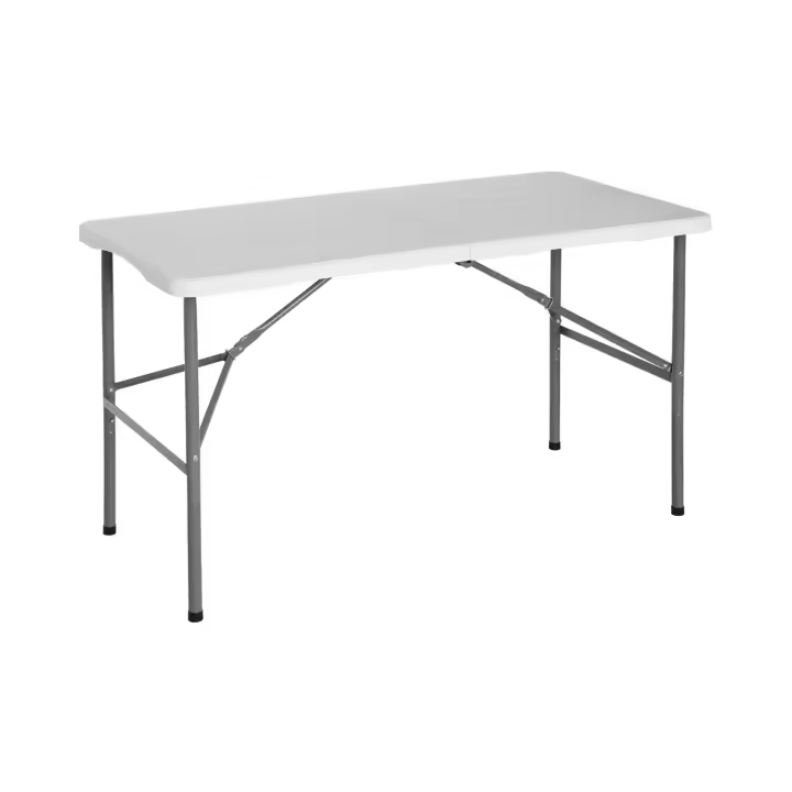 Mesa Plegable 122cm, Diseño Portátil para Camping, Blanco - 1