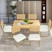 Pack de 2 Comedor Tapizadas, Sillas de Cocina Modernas con Patas de Metal, Gran Estabilidad y Capacidad de Carga, Blanco, Ratán, Vellón, Espuma - details 27