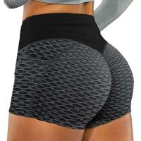 Pantalones cortos elásticos de yoga de color sólido para mujer, cintura alta, control abdominal, realce de cadera, verano - details 20
