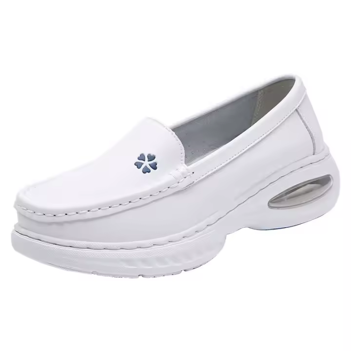 Zapatos de Enfermera Nuevos Suela Suave, Transpirables, Cómodos, Sin Olor, Pies Huecos, Antideslizantes, Suela Plana, De Cuero Genuino, Con Cojín de Aire - 1