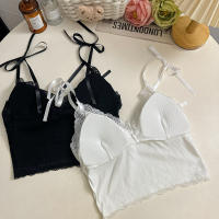 Camisola de encaje con lazo y almohadilla para el pecho para mujer, ropa interior sexy de corte bajo, libre de usar, nuevo - details 10