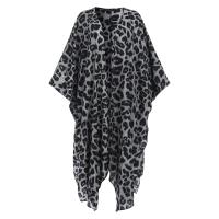 Blusa de gasa de leopardo con manga de murciélago para mujer, cárdigan de verano, Tops largos informales holgados bohemios, camisas tipo kimono de playa con protector solar - details 2